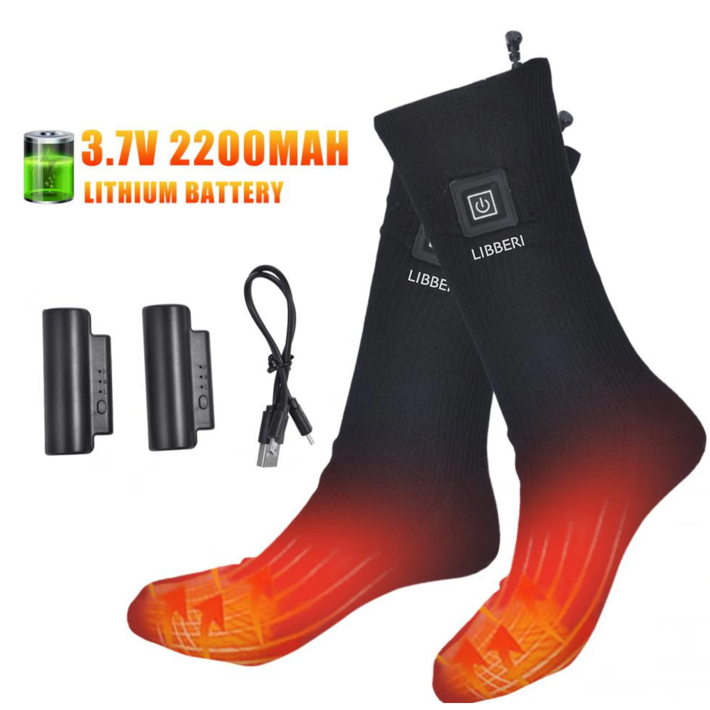 LIBBERI Heated Socks for Men Women Socks Electrically Heated Electric pocket warmers
