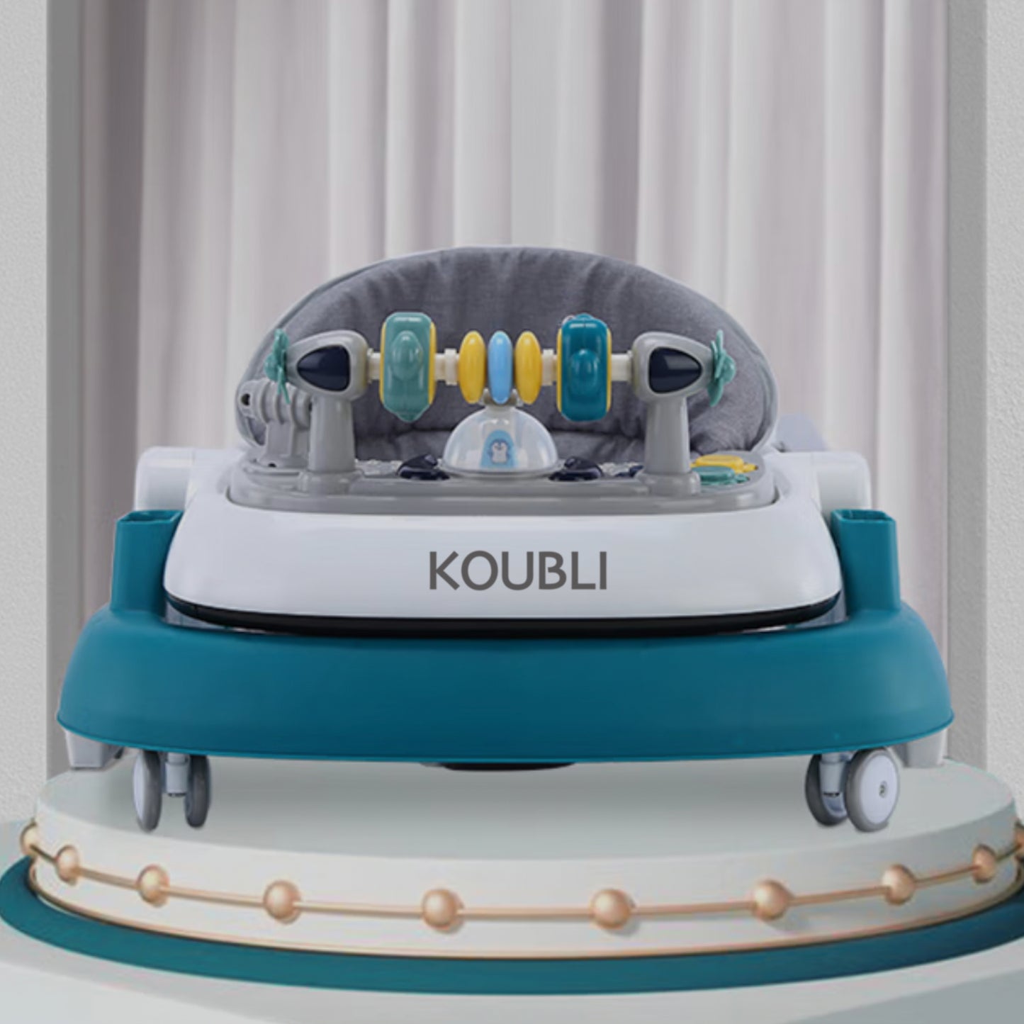 KOUBLI Interactive Toy Tray for Toddlers Infants, Blue/Gray