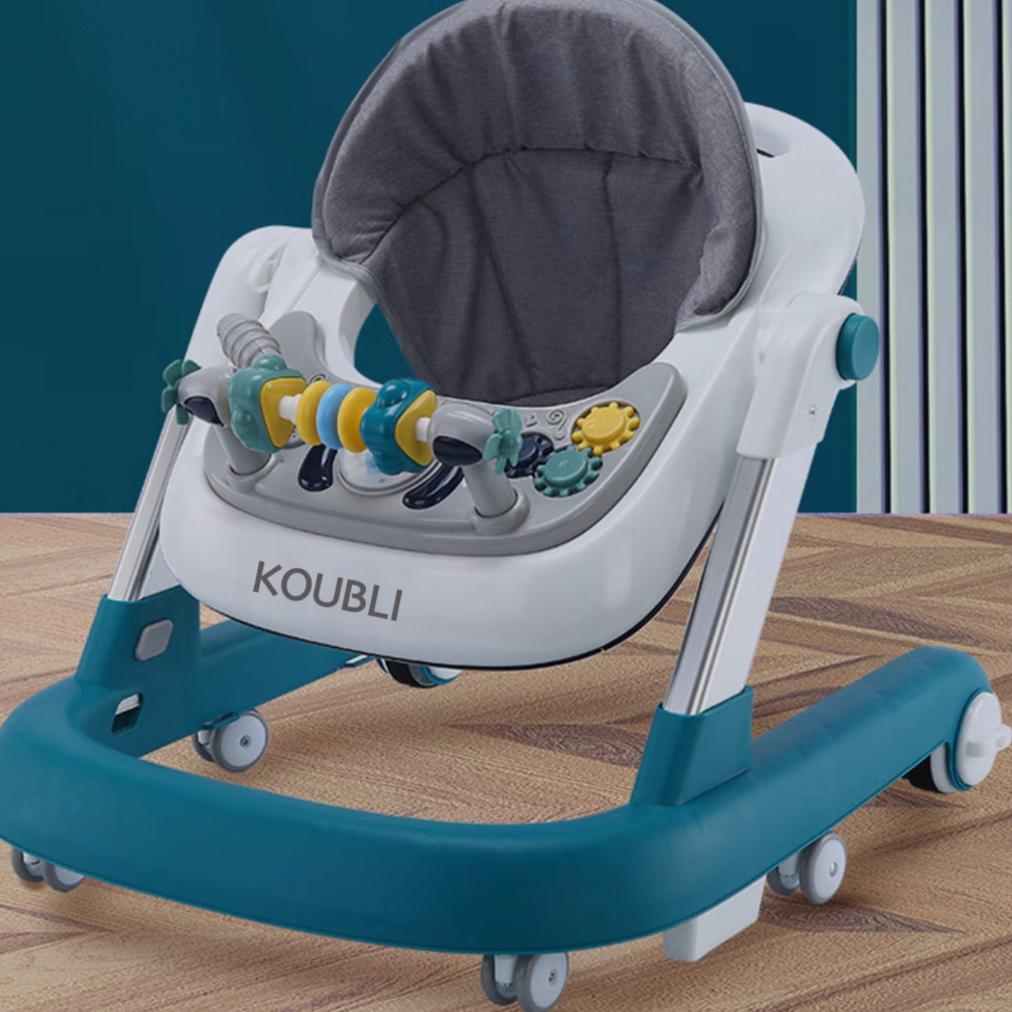 KOUBLI Interactive Toy Tray for Toddlers Infants, Blue/Gray