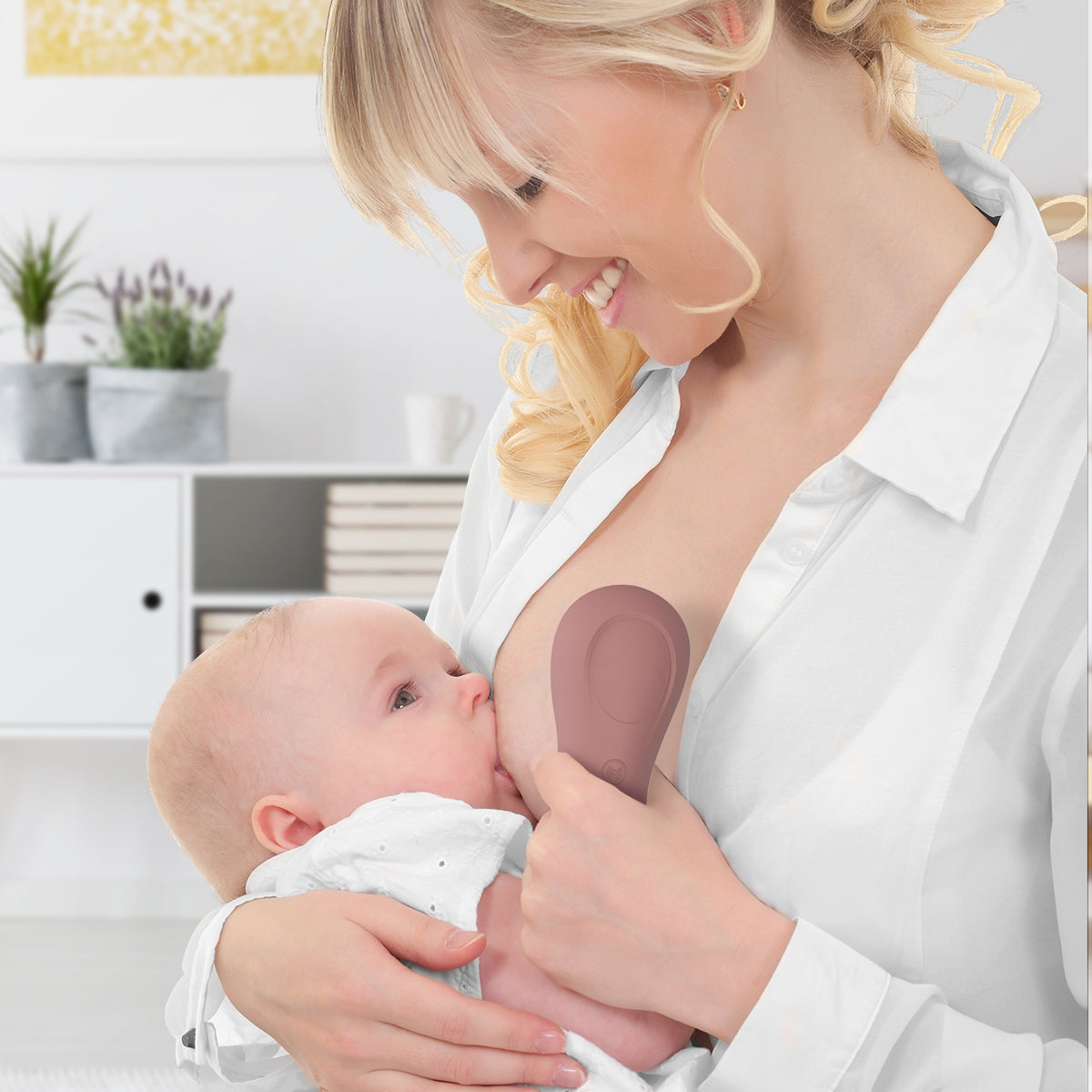 Kneading Lactation Massager with Heat, Real-like Massage for Relieve Clogged Ducts, 3-in-1 Breast Massager Warming for Breastfeeding, Pumping