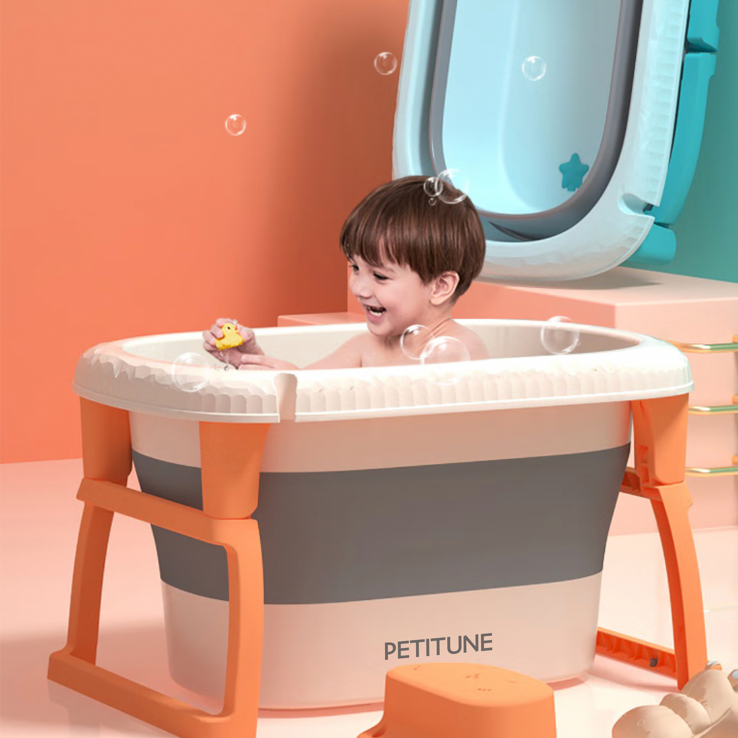 PETITUNE Diaper Disposal Pails, Foldable Bath Tubs for Babies, Inflatable Bath Tubs for Babies