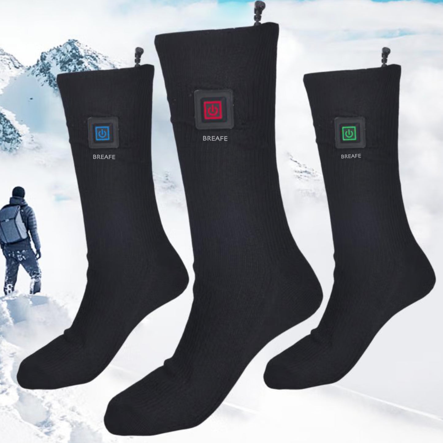 BREAFE Heated Socks for Men Women Socks Electrically Heated Electric pocket warmers for warming hands