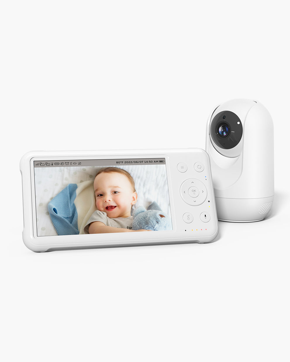Video baby monitor with camera and parent unit for clear nursery viewing